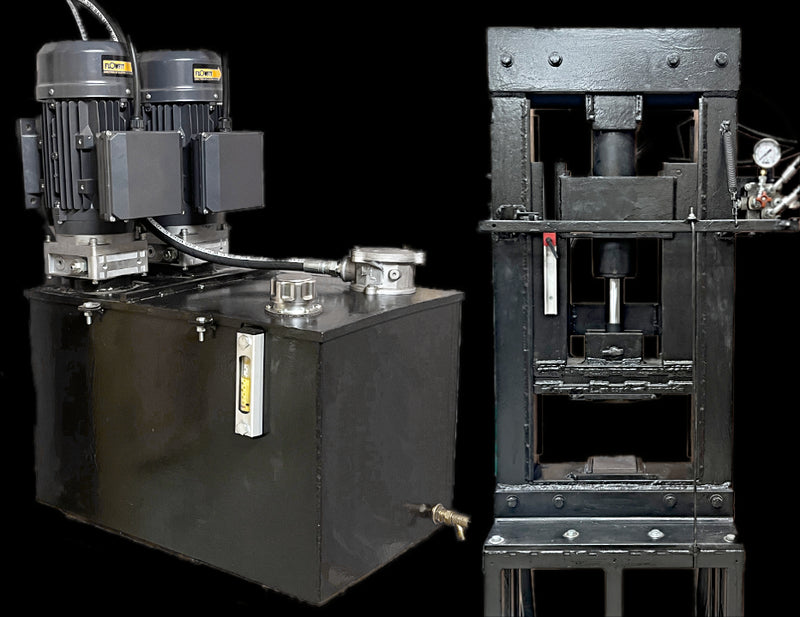 hydraulic forge press and oil tank