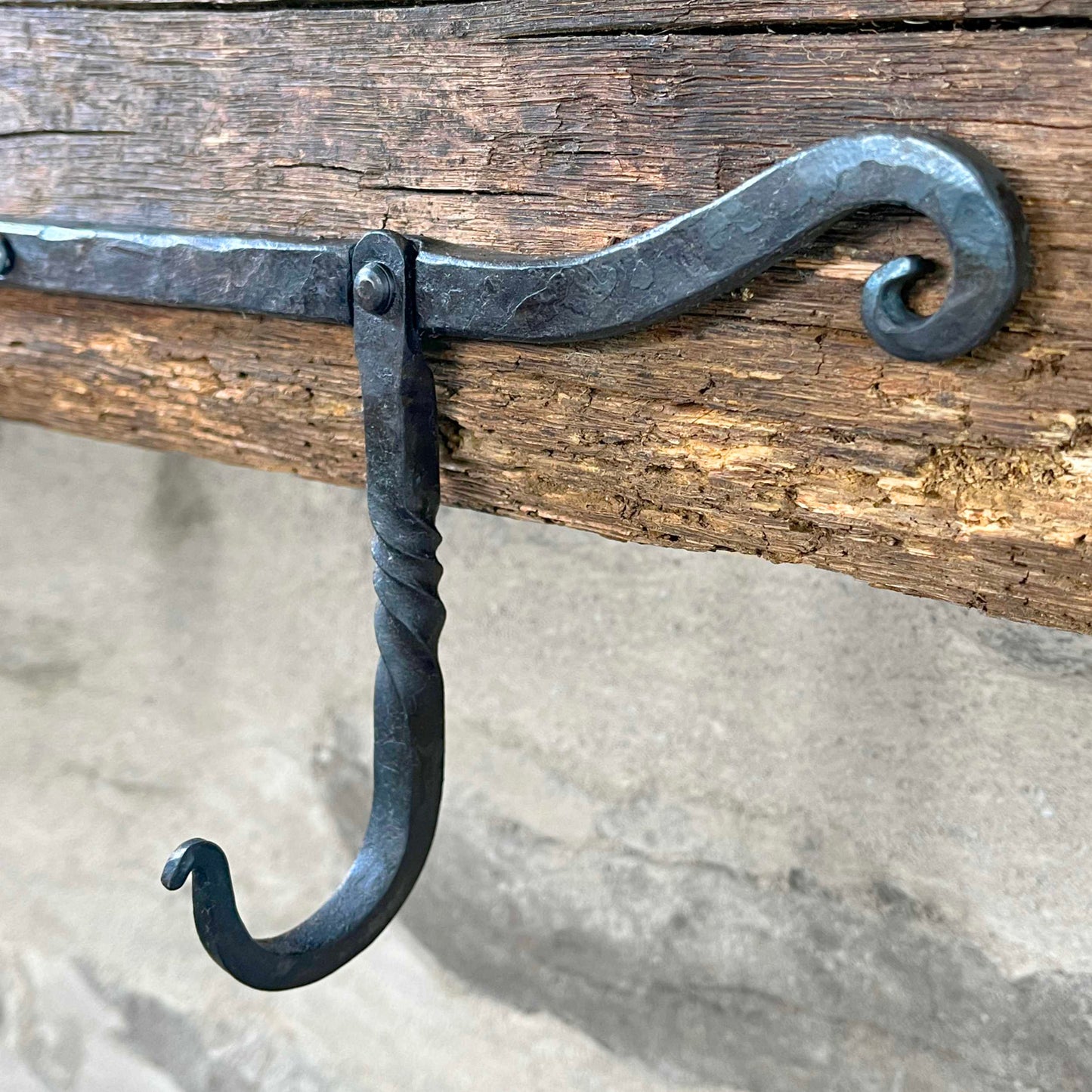 Triple hook with scrolled ends